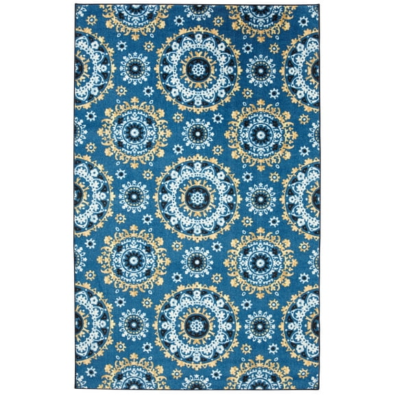 Mohawk Home Prismatic Tulsa Medallion Medium Blue Transitional Ornamental Precision Printed Area Rug, 5'x8', Blue