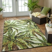 Mohawk Home Prismatic Verde Palm Green Transitional Nature Precision Printed Area Rug, 5'x8', Green