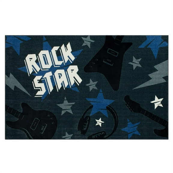 Mohawk Home Rock Star Printed Indoor Area Rug in Blue,, 3'4"x5'