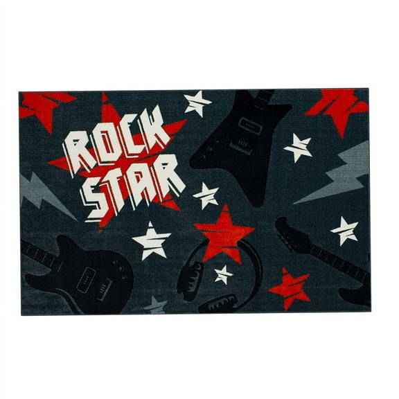 Mohawk Home Rock Star Printed Indoor Area Rug in Red, 3'4"x5'