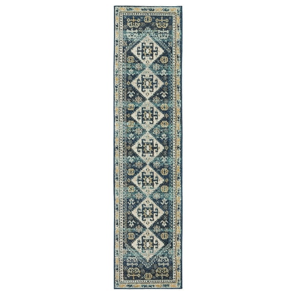 Mohawk Home Rosebery Indoor Southwestern Area Rug, Blue, 1'11" x 3'