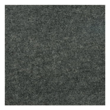 Mohawk Home Single Rib Stain/Fade Resistant All Weather Peel and Stick Indoor/Outdoor Carpet Tile, Grey, Pack of 10, 12" x 12"