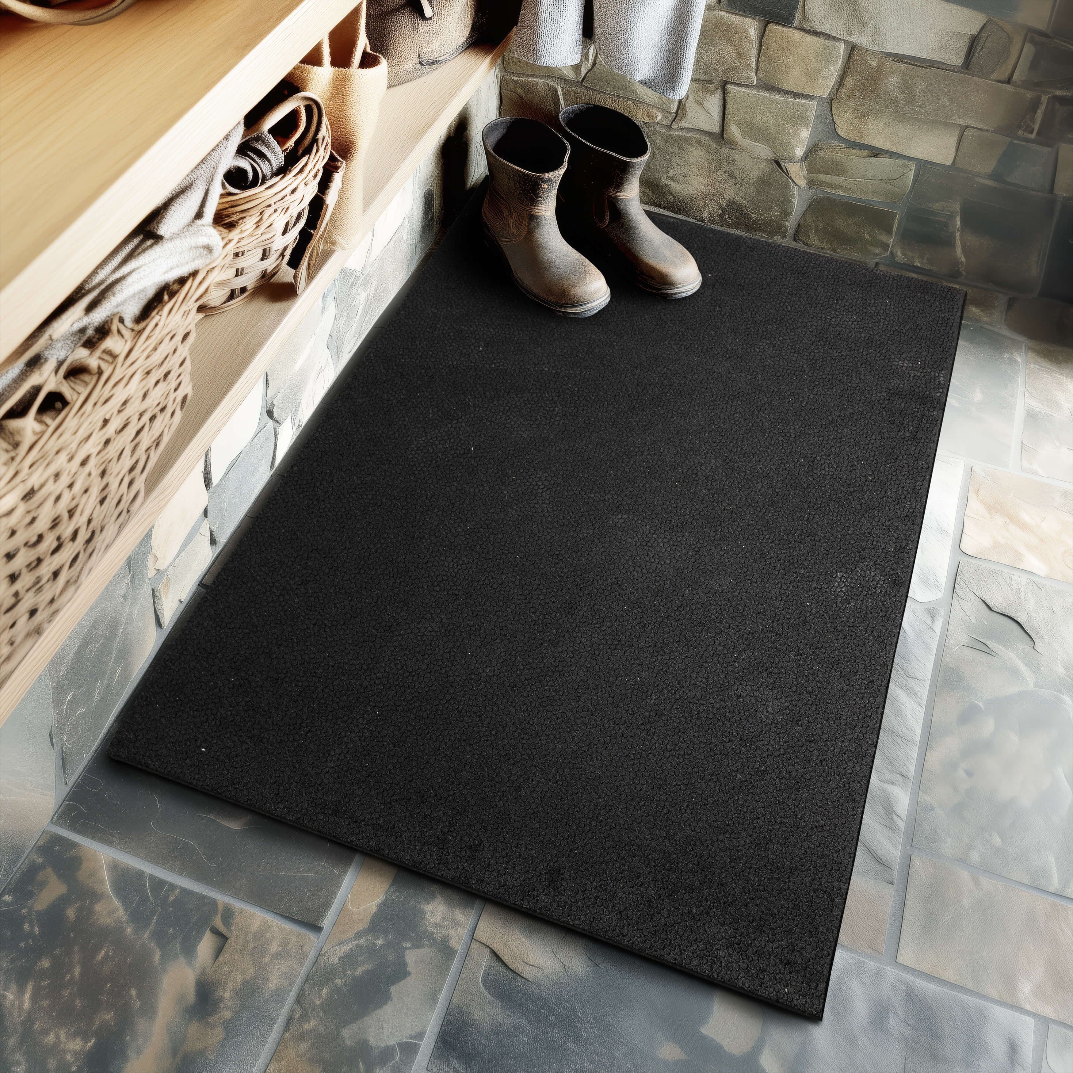 Black Heavy Duty Non-Skid Rubber Utility Mat 3' x 4'