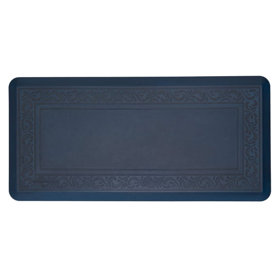 Mohawk Home Solid Atrium Scroll Tempur-Pedic Anti-Fatigue Non-Slip Cushioned 3/4" Thick Kitchen Floor Mat, Blue 1'8" x 3'6"
