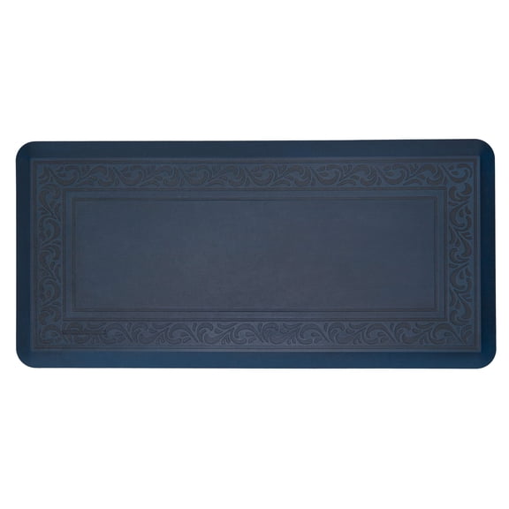 Mohawk Home Solid Atrium Scroll Tempur-Pedic Anti-Fatigue Non-Slip Cushioned 3/4" Thick Kitchen Floor Mat, Blue 1'8" x 3'6"