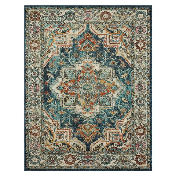 Mohawk Home Stoneleigh Indoor Ornamental Area Rug, Blue, 5'3" x 8'