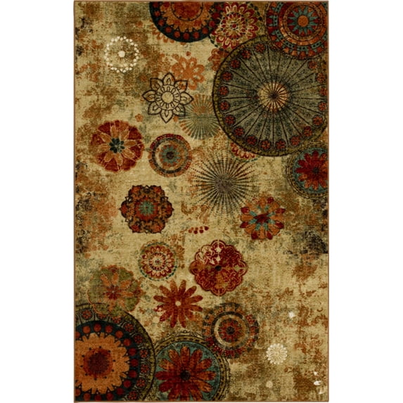 Mohawk Home Caravan Medallion Multi Low Pile Non-Slip Stain/Fade Resistant Indoor Area Rug, 7' 6" x 10'