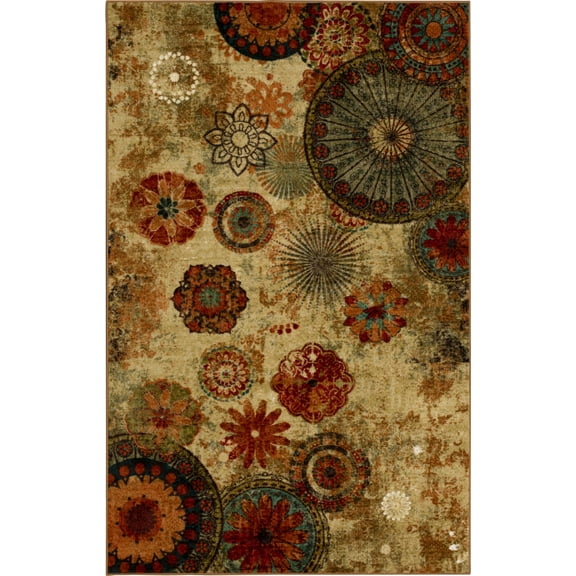 Mohawk Home Caravan Medallion Multi Low Pile Non-Slip Stain/Fade Resistant Indoor Area Rug, 2' 6" x 3' 10"