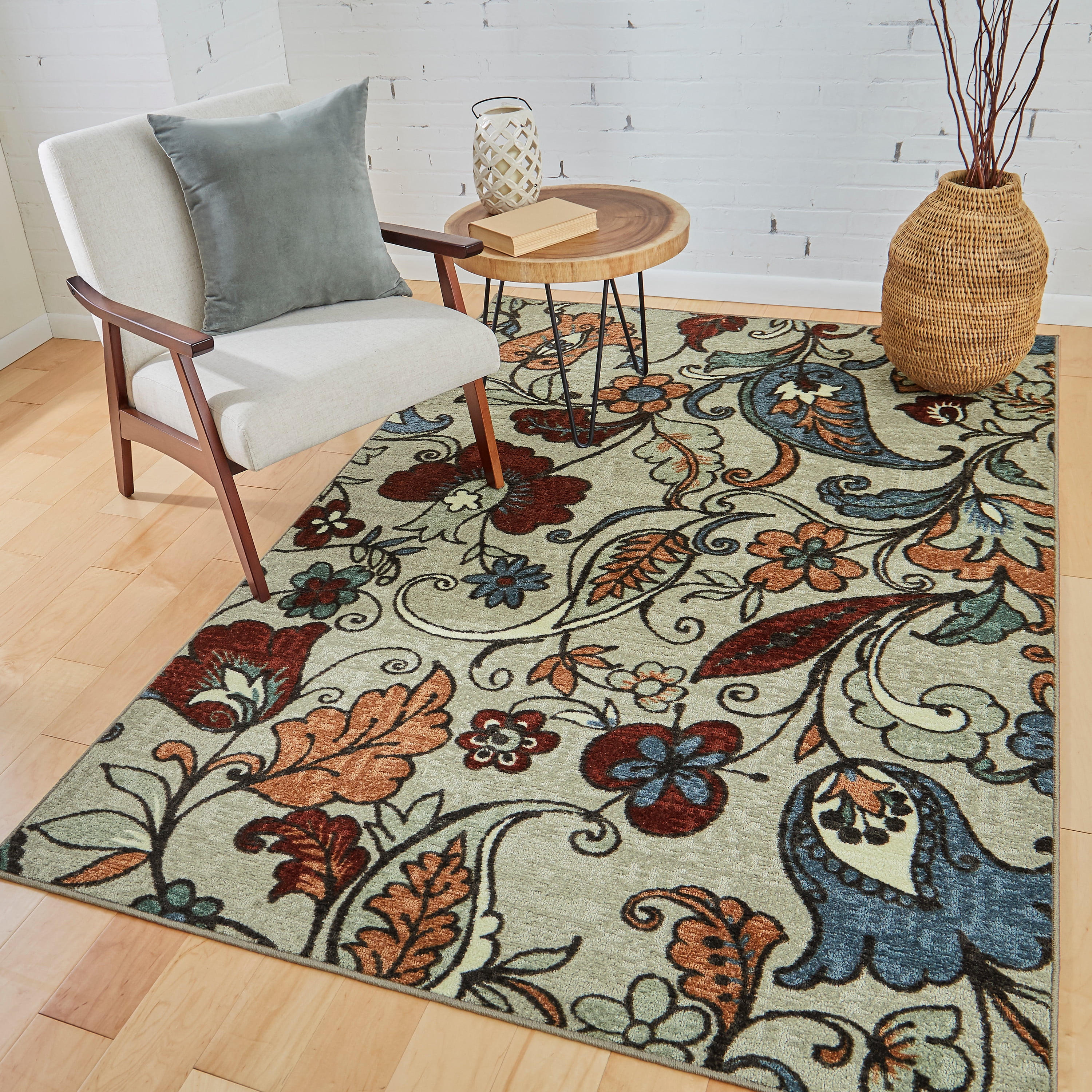 Mohawk Home Strata Tropical Acres Royal Printed Area Rug, 5'x8', Grey