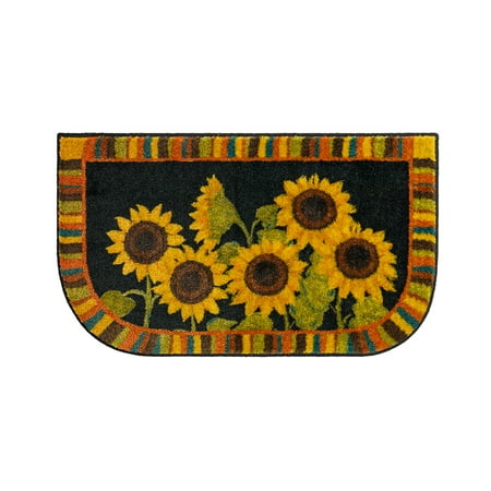 Mohawk Home Sunflower Garden Black Kitchen Mat 1' 6" x 2' 6"