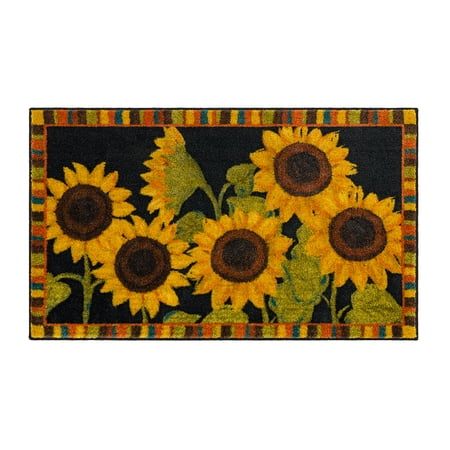 Mohawk Home Sunflower Garden Black Kitchen Mat 2' x 3' 4"