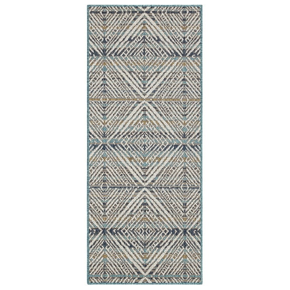 Mohawk Home Taos Geometric Outdoor Area Rug, Blue, 2' 6" x 6'