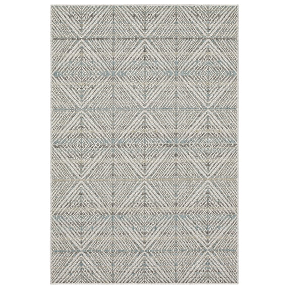 Mohawk Home Taos Geometric Outdoor Area Rug, Light Grey, 10' x 13'
