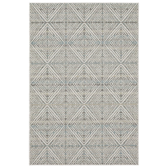 Mohawk Home Taos Geometric Outdoor Area Rug, Light Grey, 10' x 13'