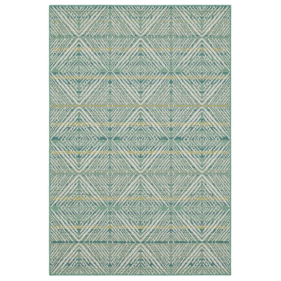 Mohawk Home Taos Geometric Outdoor Area Rug, Teal, 10' x 13'