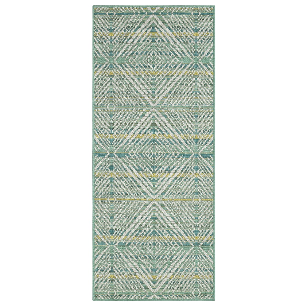Mohawk Home Taos Geometric Outdoor Area Rug, Teal, 2' 6" x 6'