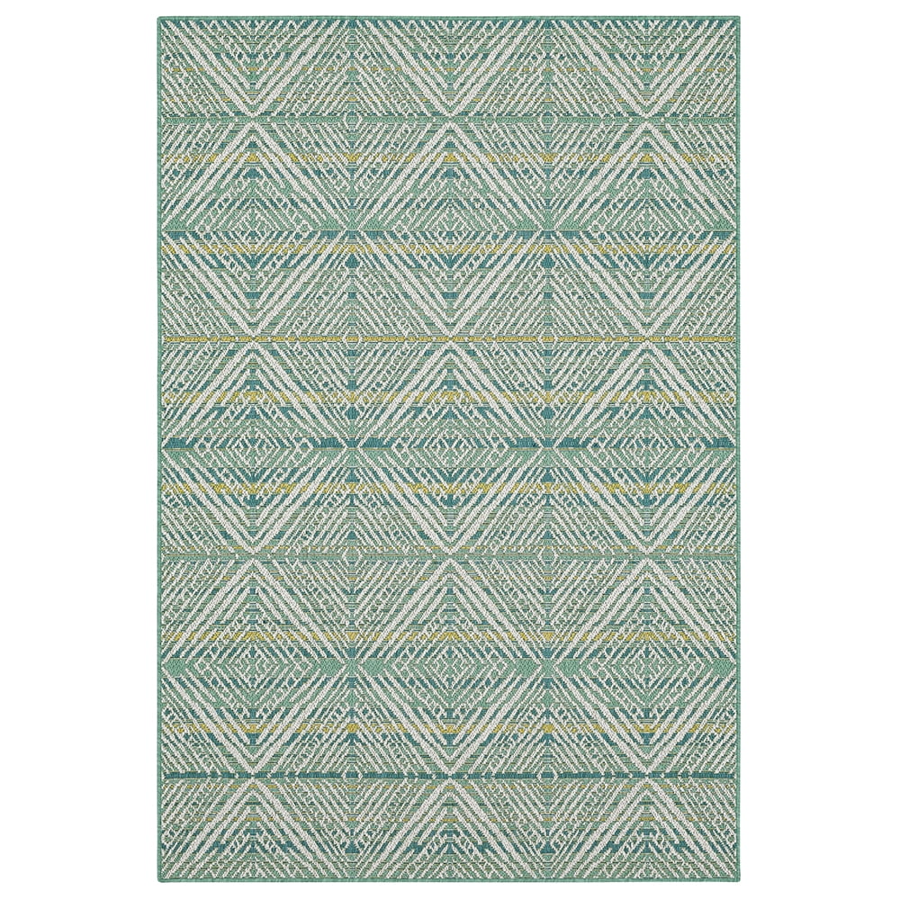 Mohawk Home Taos Geometric Outdoor Area Rug, Teal, 4' x 5' 6"