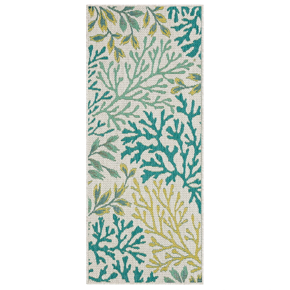 Mohawk Home Underwater Cove Outdoor Area Rug, Teal, 2' 6" x 6'