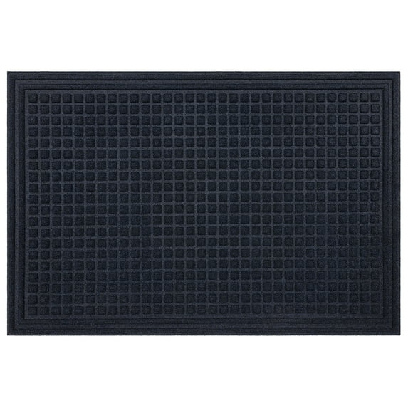 Mohawk Home Waffle Grid Impression Low Pile Non-Slip Indoor/Outdoor Door Mat, Blue, 3' x 4'