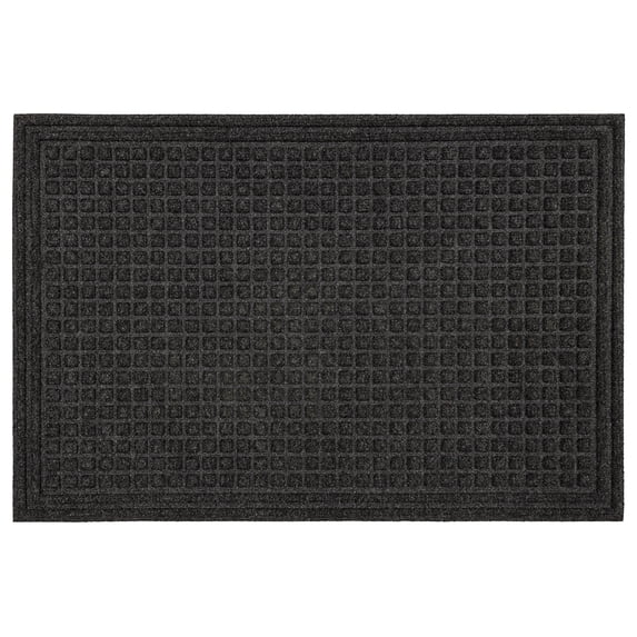 Mohawk Home Waffle Grid Impression Low Pile Non-Slip Indoor/Outdoor Door Mat, Onyx, 3' x 4'
