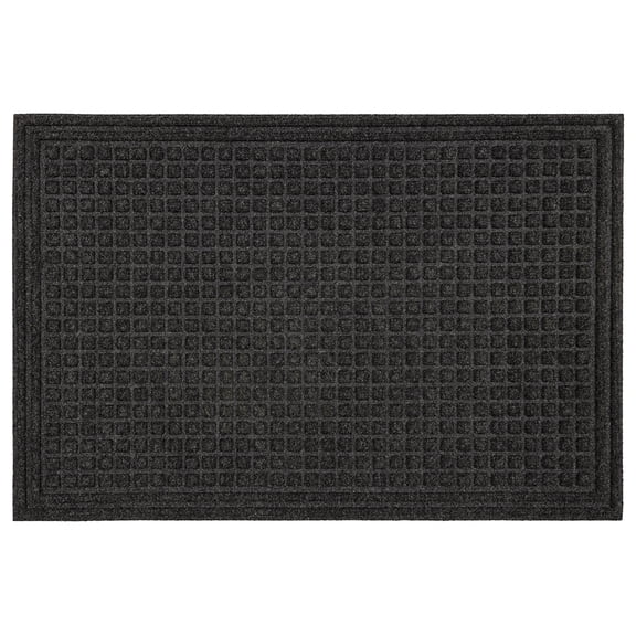 Mohawk Home Waffle Grid Impression Low Pile Non-Slip Indoor/Outdoor Door Mat, Onyx, 3' x 4'