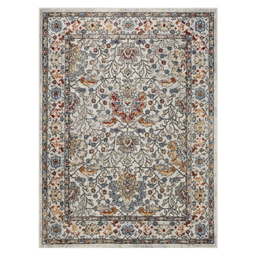 Mohawk Home Warrens Indoor Floral Area Rug, Grey, 3' 11" x 6'