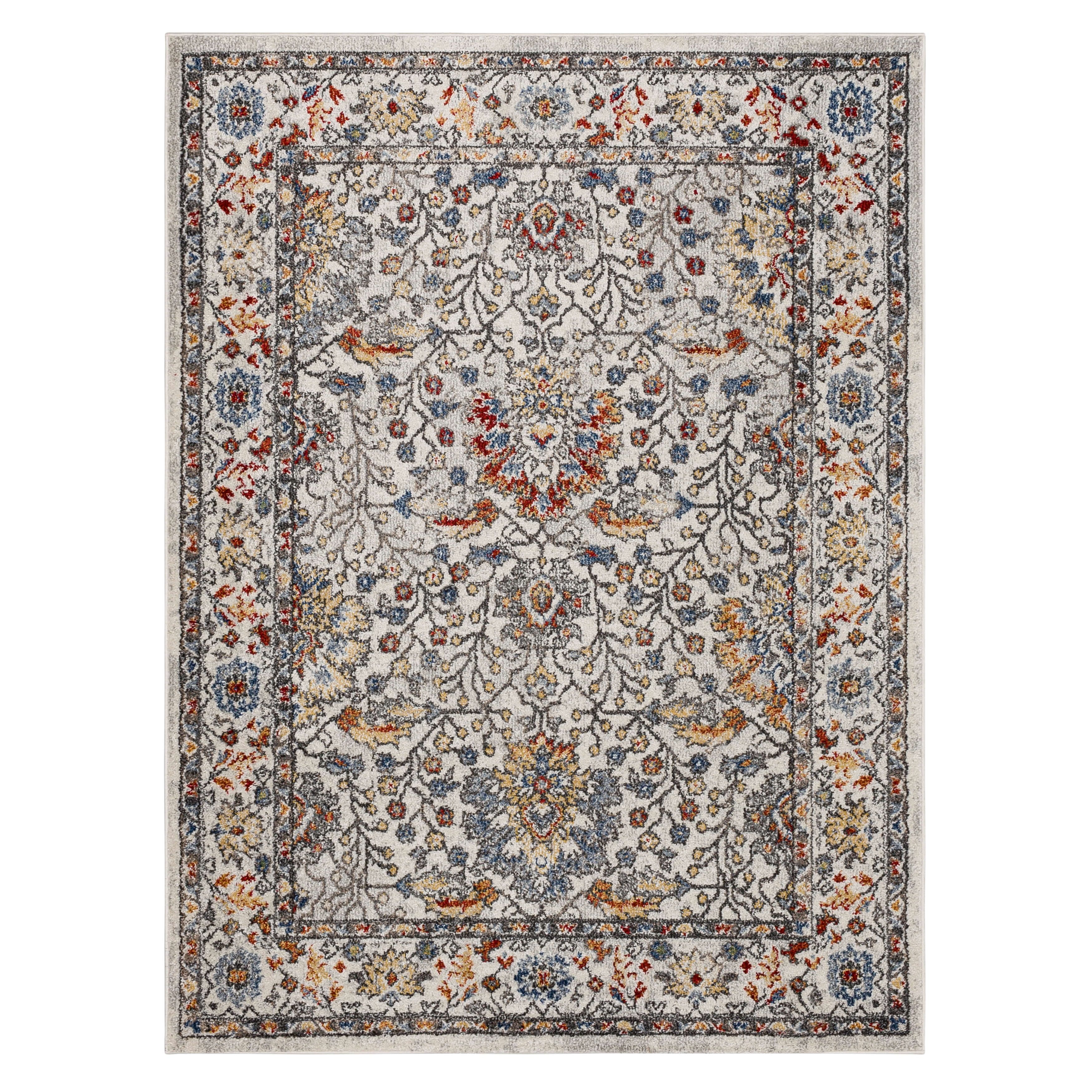 Mohawk Home Warrens Indoor Floral Area Rug, Grey, 3' 3" x 5'