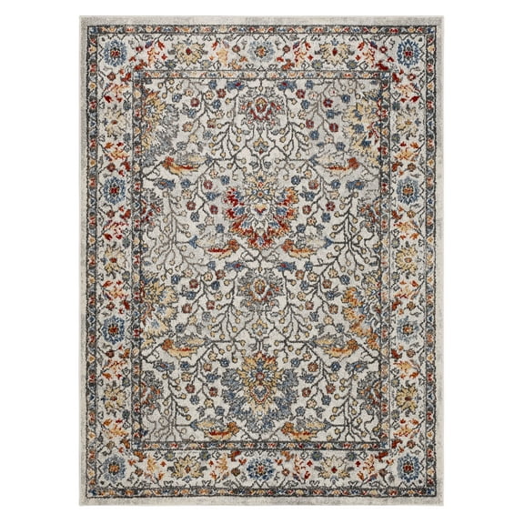Mohawk Home Warrens Indoor Floral Area Rug, Grey, 5' 3" x 8'