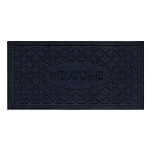 Mohawk Home Welcome Impressions Rib Outdoor Polyester Door Mat, Blue, 2' X 4'