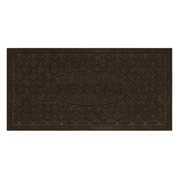Mohawk Home Welcome Impressions Rib Outdoor Polyester Door Mat, Brown, 2' X 4'