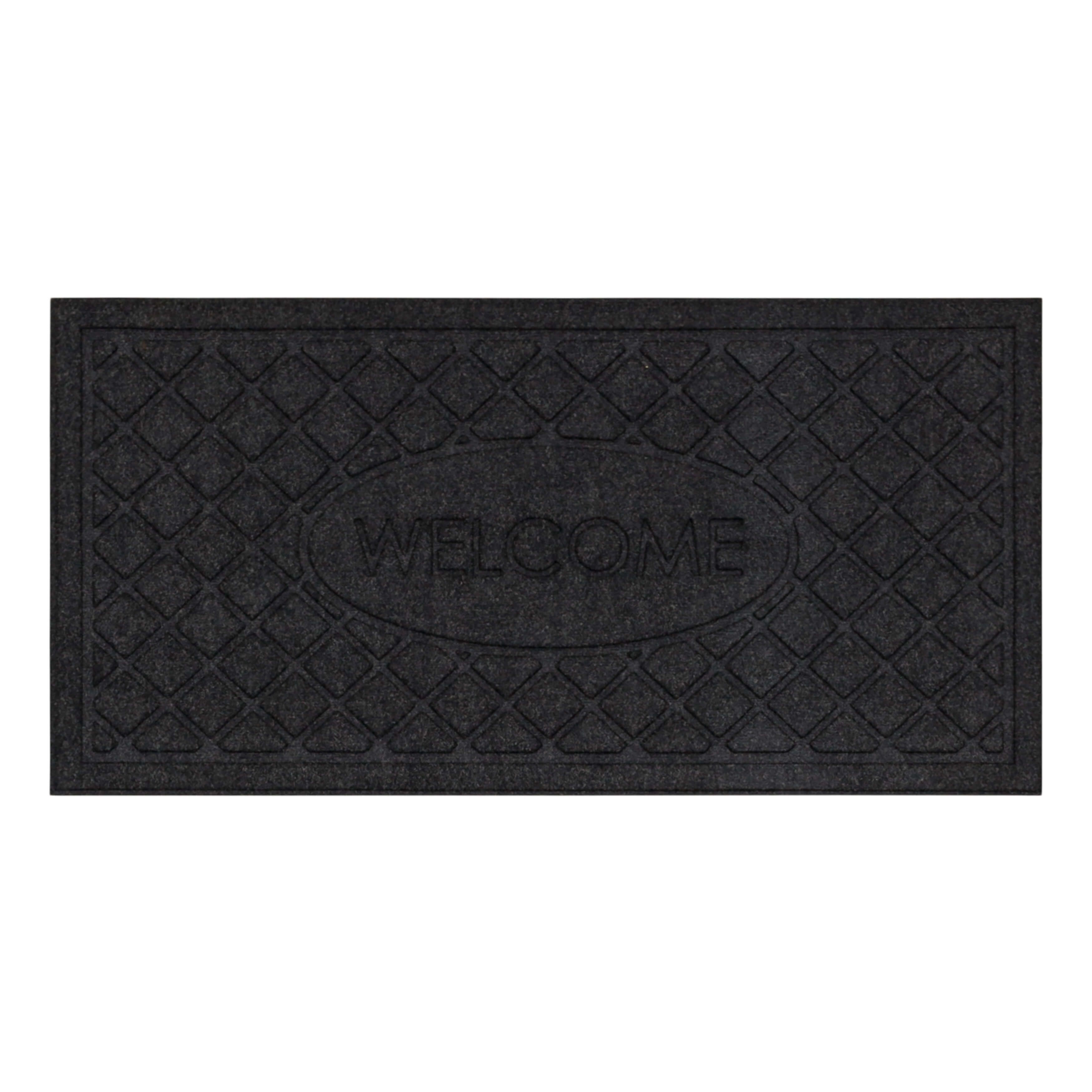 Onyx Black Outdoor Recycled Rubber Welcome Door Mat
