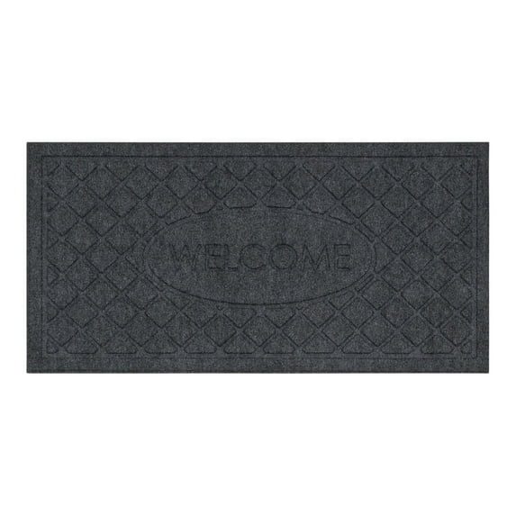 Mohawk Home Welcome Impressions Rib Outdoor Polyester Door Mat, Smoke, 2' X 4'