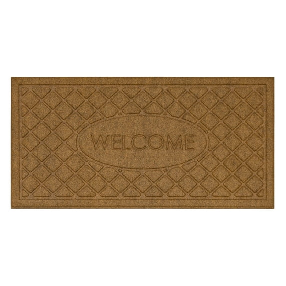 Mohawk Home Welcome Impressions Rib Outdoor Polyester Door Mat, Tan, 2' X 4'