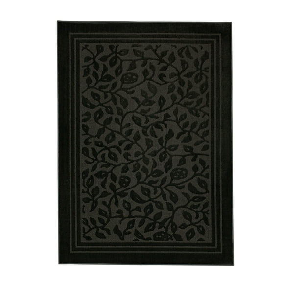 Mohawk Home Wisteria Floral Polyester Indoor Area Rug, Charcoal, 5' x 7'