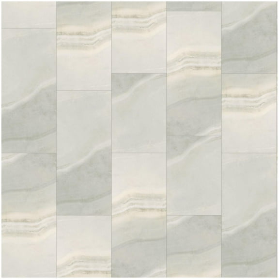 Mohawk Industries Vfe13-145 Elite 16" Wide Distressed Vinyl Flooring - Silver Mink Marble