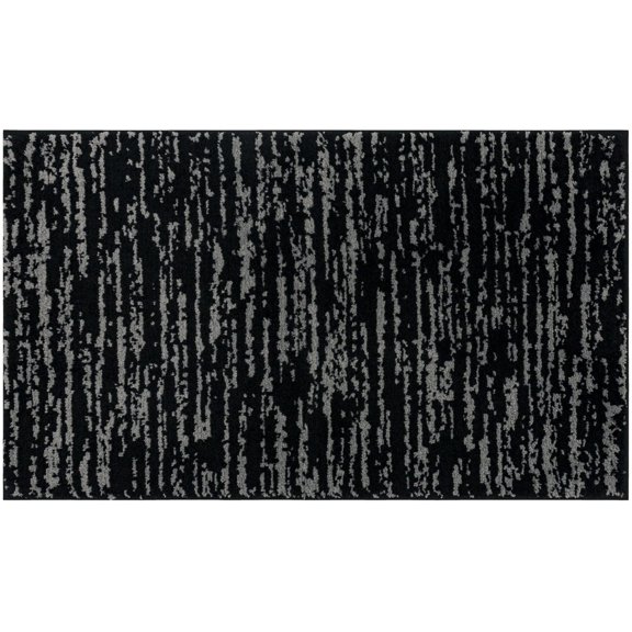Mohawk Nimbus Bath Mat Soft Absorbent Quick Dry Machine Washable Non-Slip Bathroom Mat, Black/Pewter, 17" x 24"