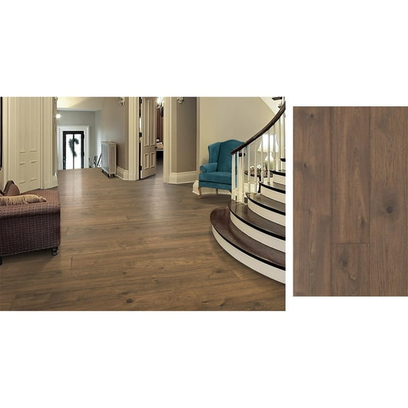Mohawk RevWood Plus Elderwood Laminate Flooring - Wood Look - Brown