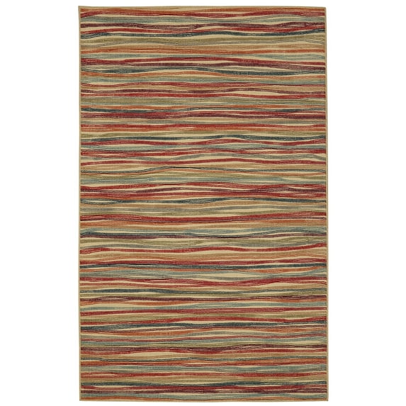 Mohawk Soho Area Rug 12598 416 Multi Banded Waves 5' x 7' Rectangle