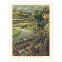 Mohawk Valley - Where the Mountains Part to Let America Pass - New York Central System - Vintage Railroad Travel Poster by Belck c.1950 - Master Art Print (Unframed) 9in x 12in