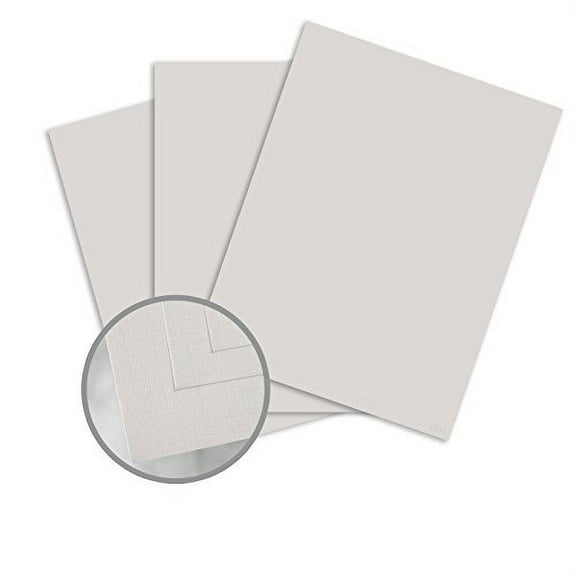 Mohawk Via Linen Paper Size 8.5 x 11 on 24w / 90gsm 50 Sheets per Pack (Light Gray)