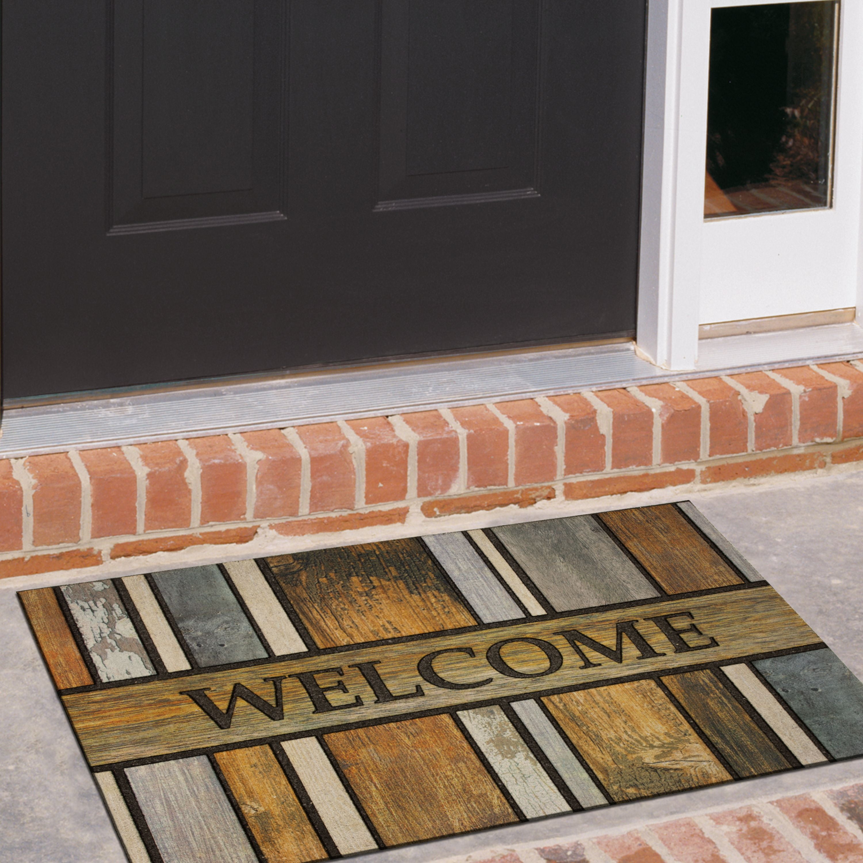 Patio Entryway Door Mat Outdoor Gothic Iron Brown Recycled Rubber 23 X 35  In. for sale online