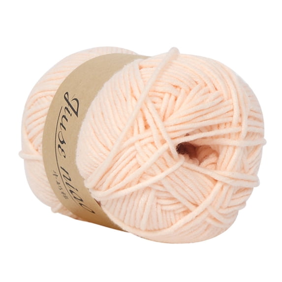 Mohdy 5-Ply Milk Cotton Yarn for Handmade Diy Yarn, Skin Tone 09, Wood Woolen Needle, 1X Ball of Yarn, Cotton Wool 5 Strands of Milk Cotton Diy Wool Hat Scarf Line Children, Soft Texture