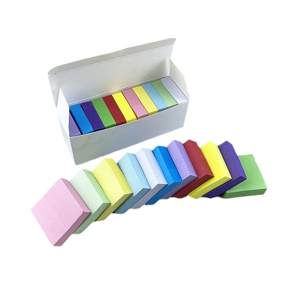 Mohdy Back-To-S-chool, Colorful Small Square Sticky Notes, Mini Self-Adhesive Index for Studants, Reusable Wholesale, Office Tear-Off, (11 Pack) 1.5*1.5In 11 Colors Post Its Stickies