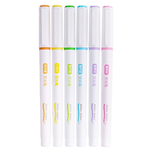 Mohdy Back-To-S-chool, [Fluorescent Color Set Of 6] Studant Creative Colored Markers, Highlighting Pens, Drawing 6 Colors Stationery C, 6 Pack Pastel Highlighters Chisel Tip Assorted No