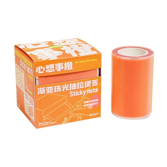 Mohdy Back-To-School, Orange Sticky Note, Notes Set Transparent Full Adhesive Memo for Books Laptops & Journals 126 Sheets Per (5 Colors Pet Material), for School Supplies, for Office Suppli