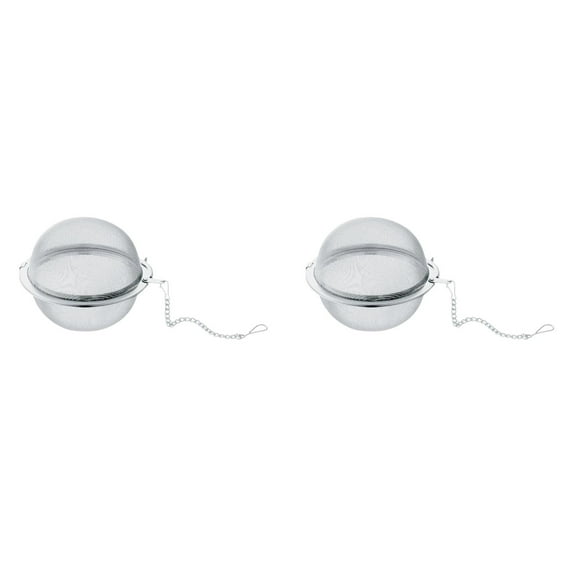 Mohdy Bulk Tea Infuser， Multi-Purpose Bulk Tea Filter， Stainless Tea Infuser with Mesh Tea Strainers with Chain Set of 2