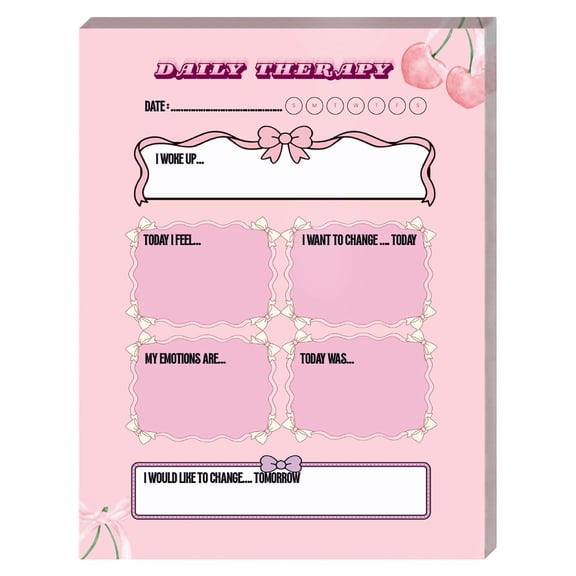 Mohdy Cartoon Bow Sticky Notebook, Paper Notebook for Recording, Notebook, Coquettte Bow Notebook Stuff School Cute Notebook 6.18 X 8.34 Inches Aesthetic Journal School Stationary for Girly