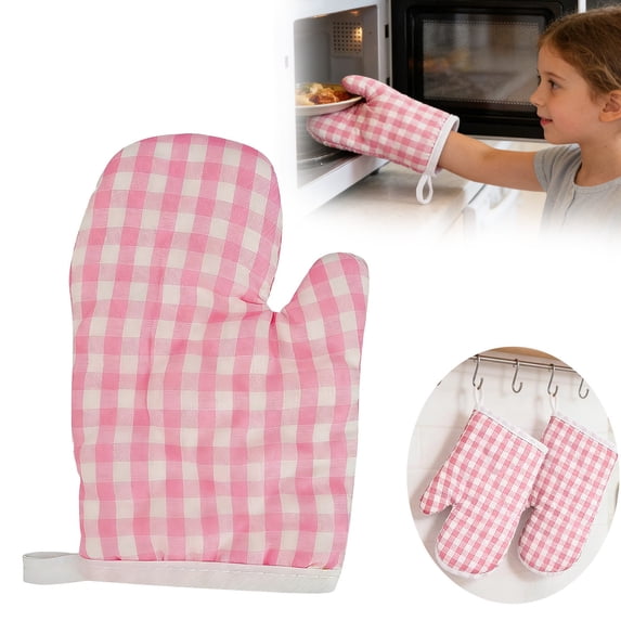 Mohdy Children Play Kitchen Oven Mitts, Safe Mini Cooking Gloves for Toddlers, Ideal for Microwave, Grilling & Pretend Baking