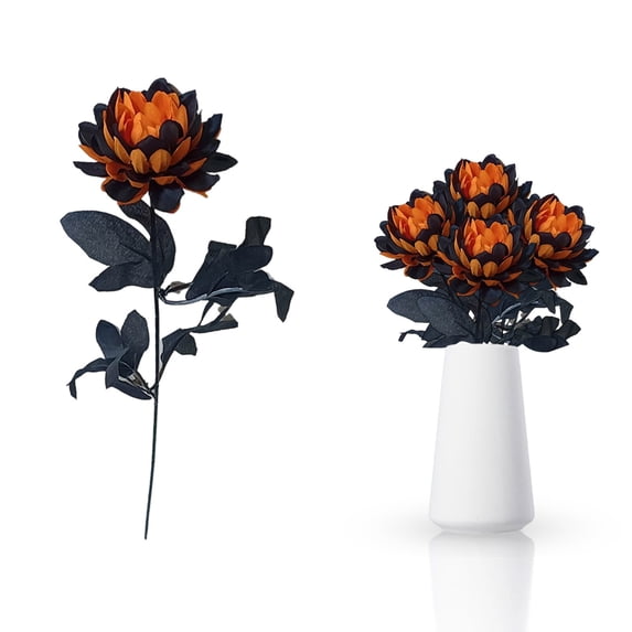 Mohdy Dark Colored Long Stem Artificial Gothic Flowers Gothic Wedding Valentine'S Day Home Room Decor