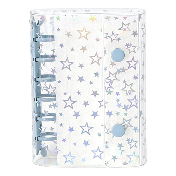 Mohdy Glitter Star Binder Cover, 11X14.5Cm a7 Pvc Budget Planner Shell, Protective Binder Case, Lightweight Design for Notebook, Organizer, Planner, Journal Use